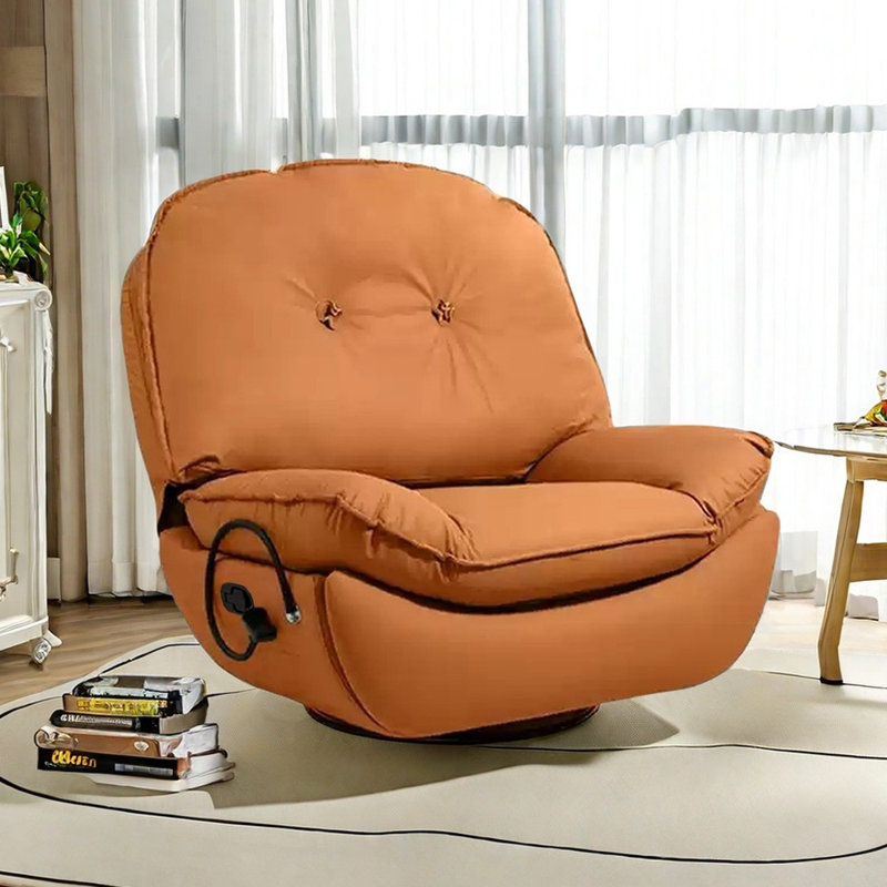 Fauteuil inclinable ergonomique pivotant à 360 ° avec rangement, Orange
