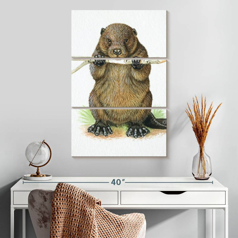 Brampt Branch-Eating Beaver, 32" H x 20" W