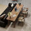 Bureau rectangulaire en bois massif noyer clair-1165372473