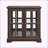 Retro Antique LED Curio Display Cabinet With Adjustable Shelves And Lattice Doors-1907276394