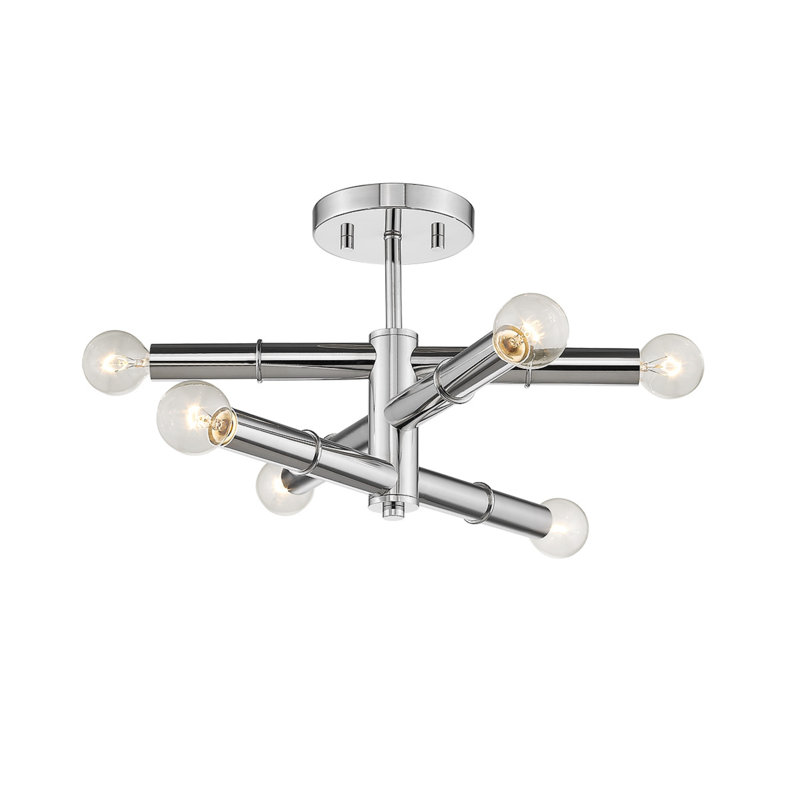 Aarran Semi Flush Mount, Polished Nickel