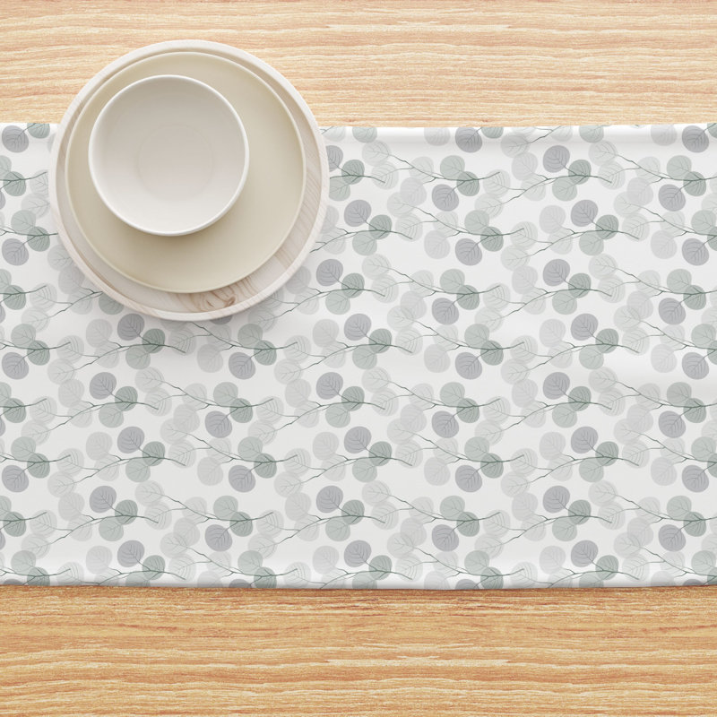 Table Runner, 100% Cotton, 16X72", Monochrome Branches, 72" L x 16" W