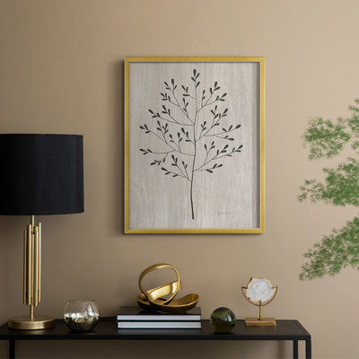 Feuilles et bois II, reproduction encadrée - bois massif