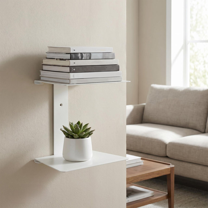 Tablettes murales flottantes Modern Modern, Blanc / Blanc