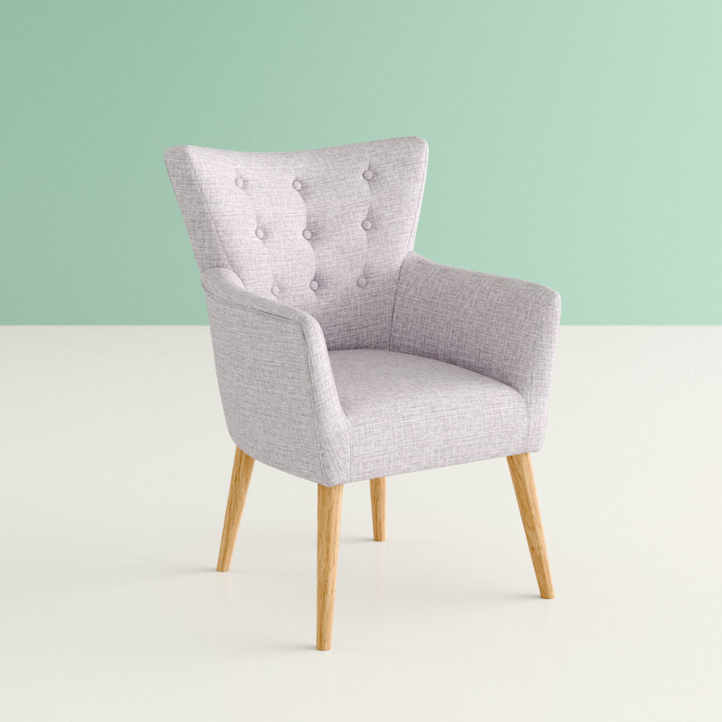Asa Upholstered Wingback Chair, Grey
