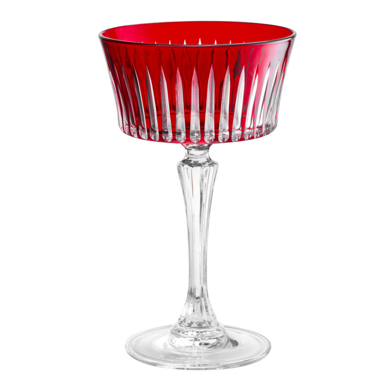 Colored Champagne Coupe Glasses - Amethyst , Stemmed Martini Glassware,  Set of 6 - 8.7 oz., Ruby