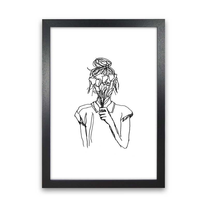 Left Hand Flower Girl by Carissa Tanton - Print on Canvas, 84cm H x 59.4cm W x 4cm D, Black Framed