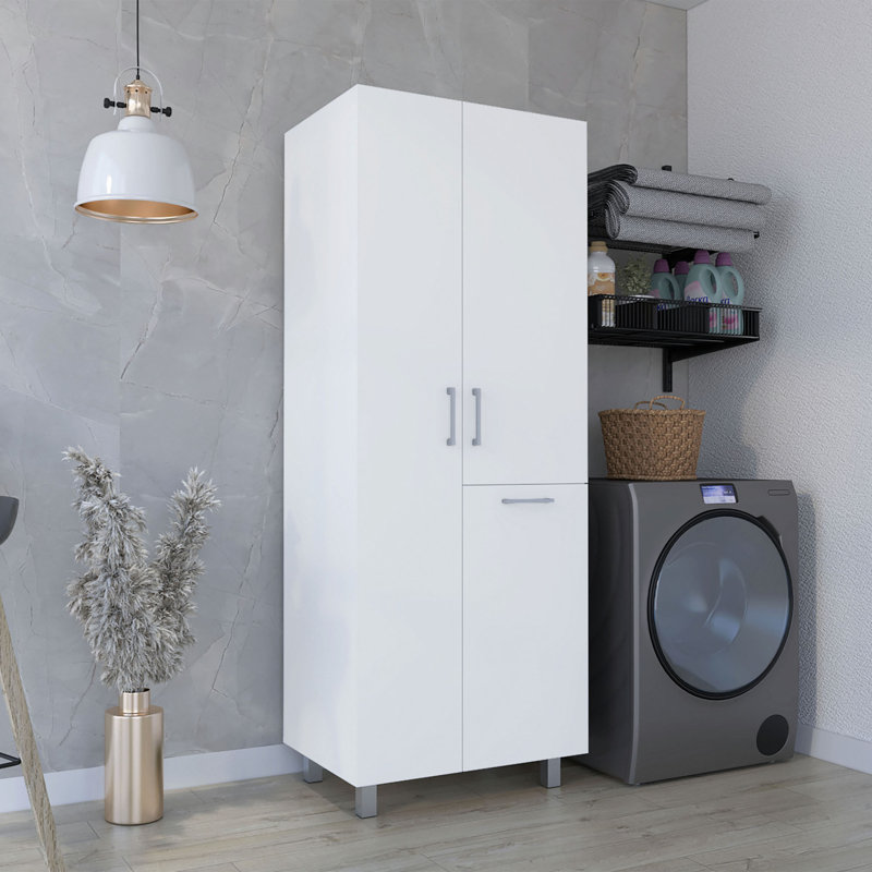 Armoire de rangement H 70,9 po, 2 portes, 1 tiroir, 3 tablettes, 4 pieds