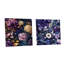 Deep Emerald mauve lotus enchante - ensemble de 2 art mural en verre acrylique-103931665