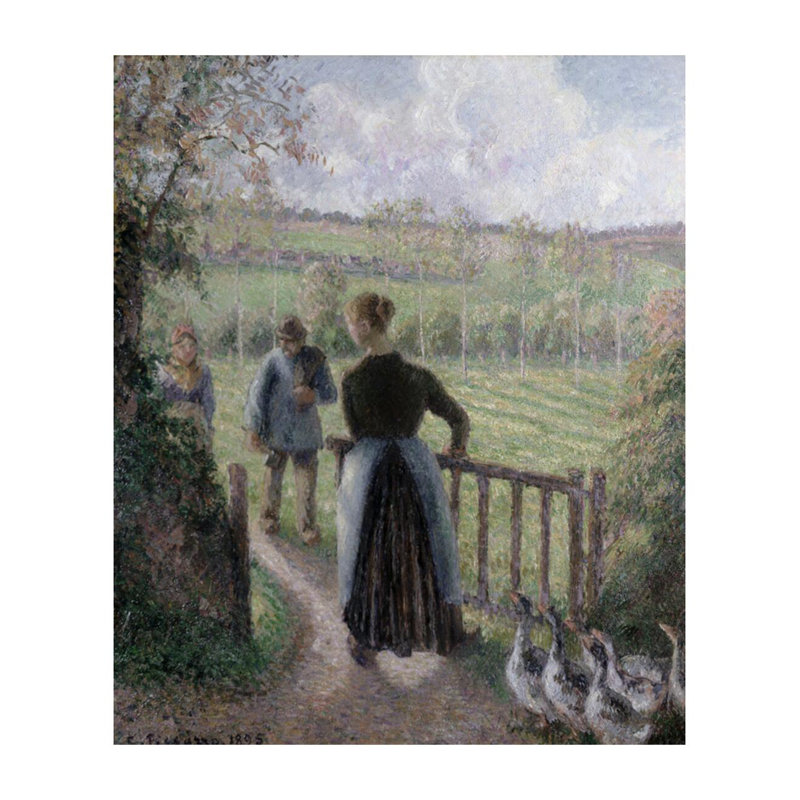«The Woman with the Geese» par Camille Pissarro - Impression giclée, H 28 po x l 22 po