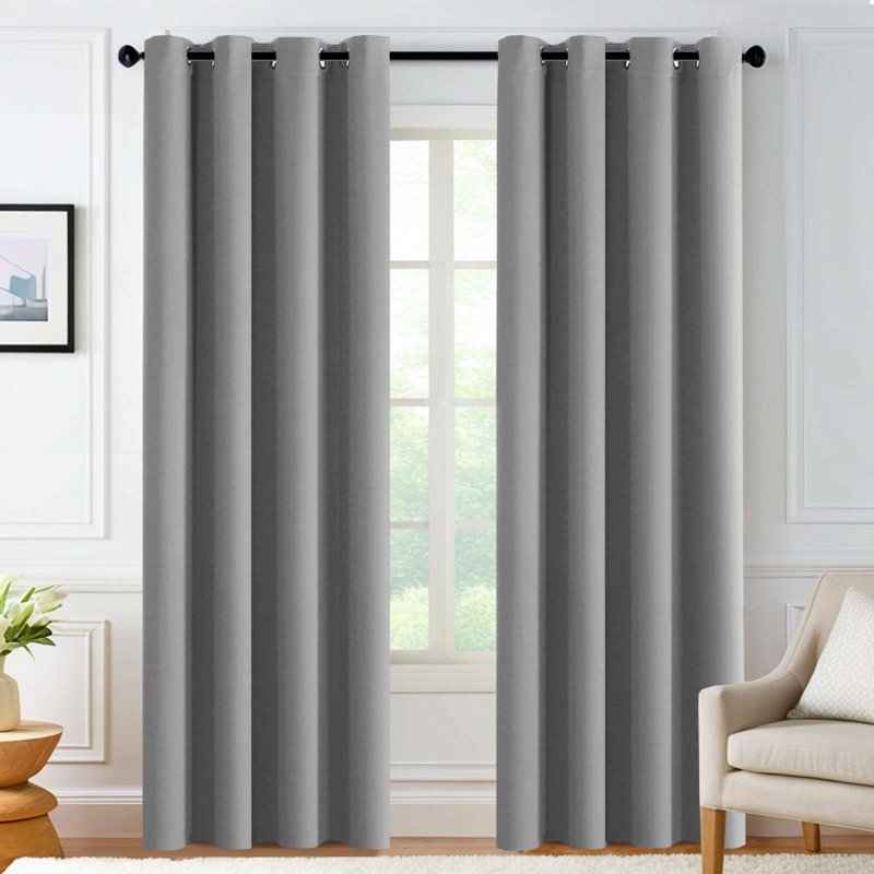 Curtains for Bedroom/Living Room 2 Panels Set - Thermal Insulated Room Darkening Grommet Top Curtains, Dove Gray
