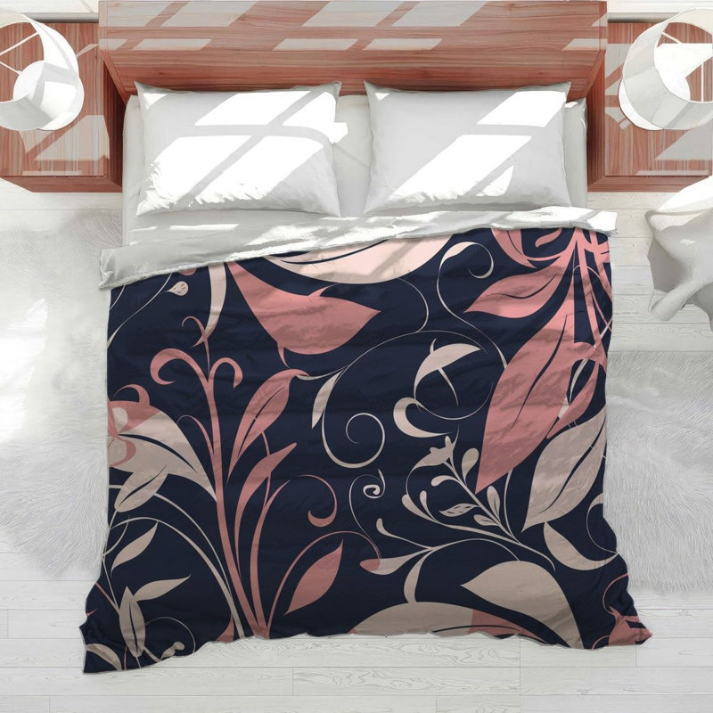Édredon floral, literie, nature, illustration, élégant, Édredon simple