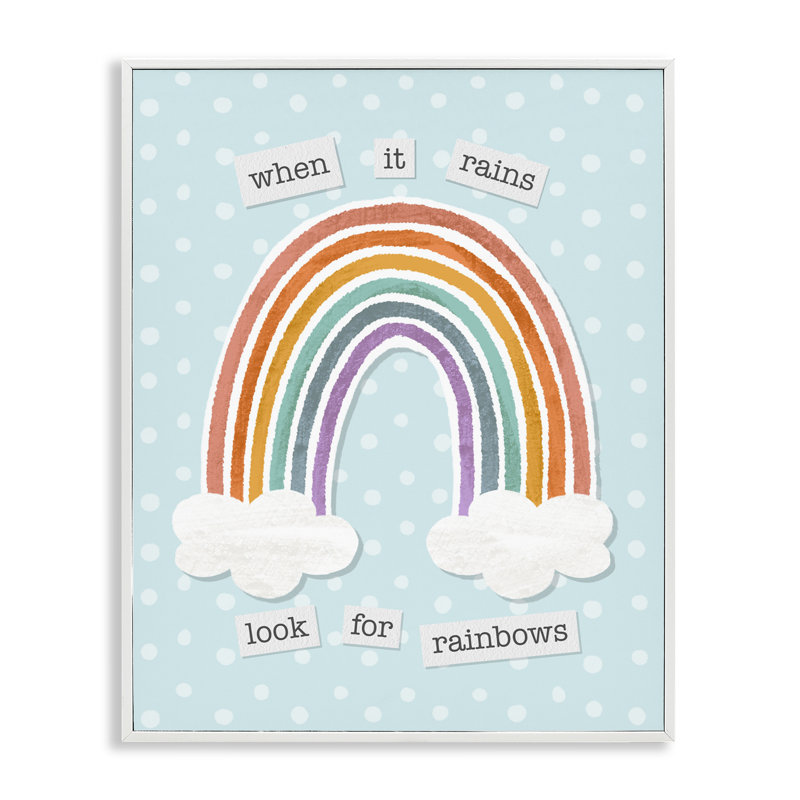 «When It Rains Look For Rainbows», estampe numérique, conception de Jilly Jack Designs, H 14 po x l 11 po