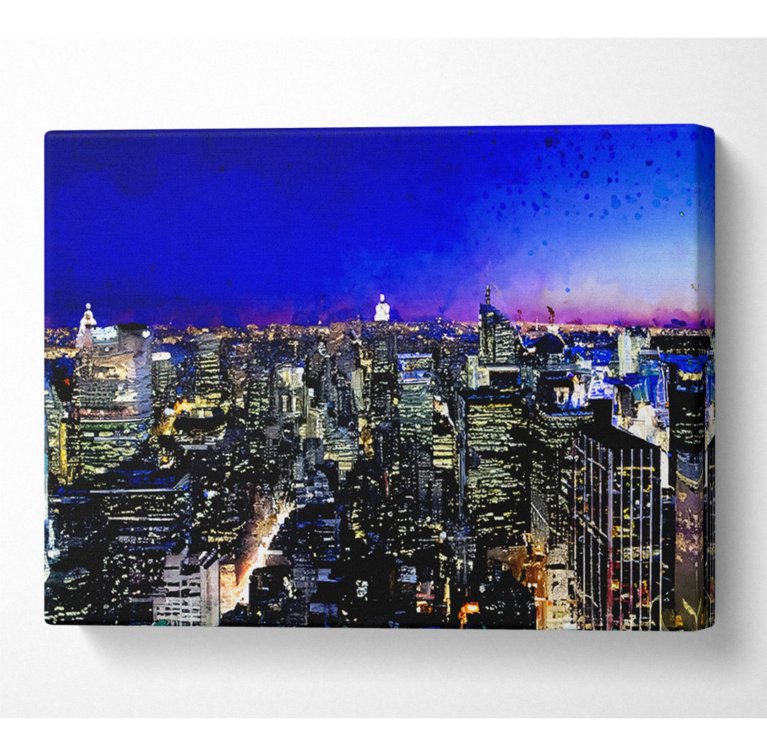 New York City Blue Ariel View - Druck