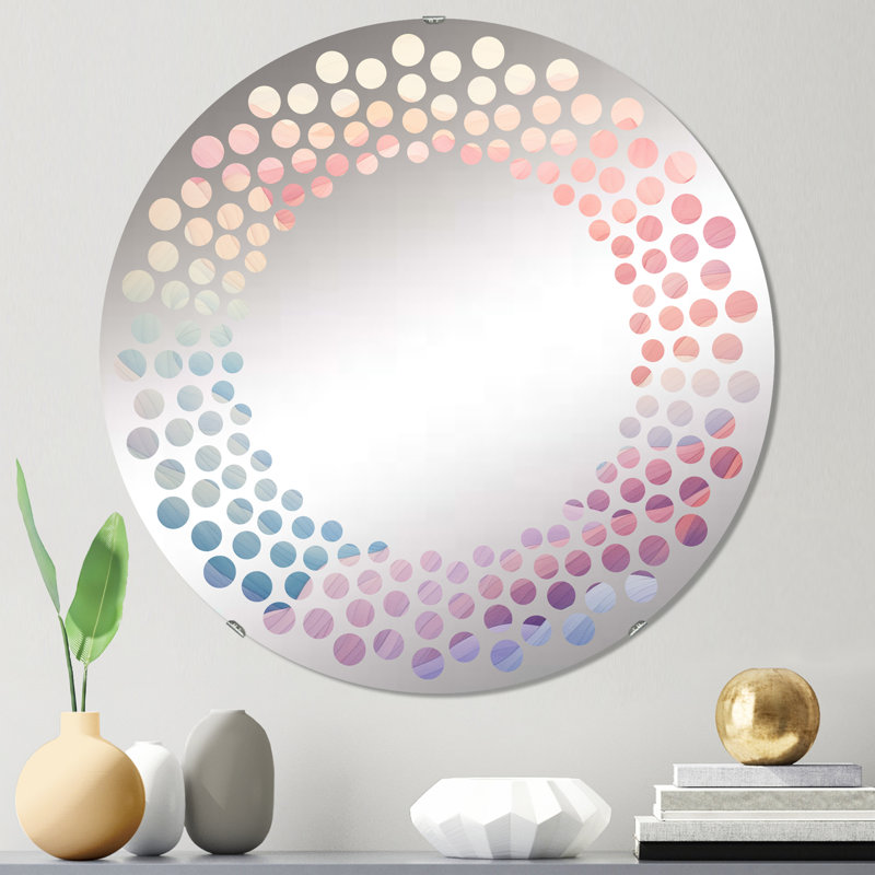 Miroir mural à pois Majestic Mountain Views II - MIR116464-Round, 23,6 po x 23,6 po