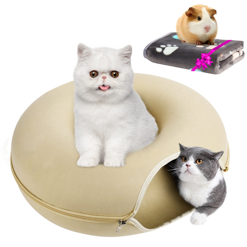Grande grotte pour chat Peekaboo de 24 pouces pour chats d'intérieur, lit pour chat Dounut, cachette et jeu amusant, grattage d'exercice, pour grand chat jusqu'à 30 lb