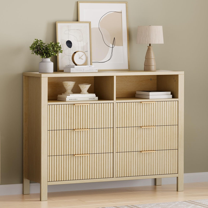 116.8 cm W Chest of 6 Drawers, Yellow