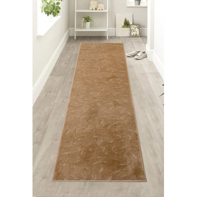 Tapis de couloir beige sur mesure à taille moyenne