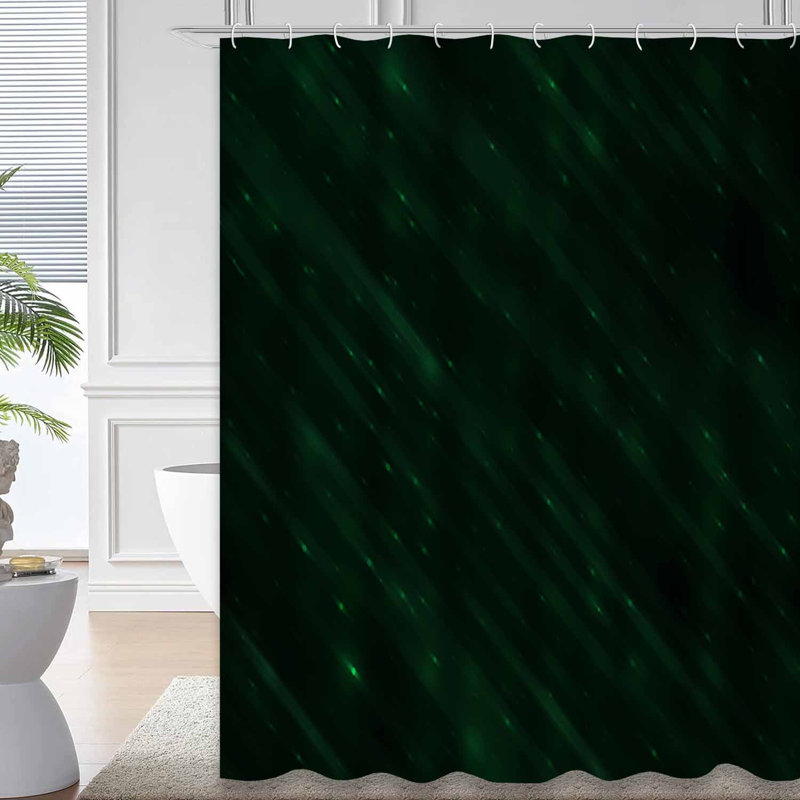 Élégant rideau de douche diagonal vert lime bleu avec 12 crochets, L 72 po x l 72 po