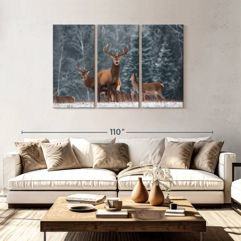 Brampt Winter Stag, 48" H x 74" W