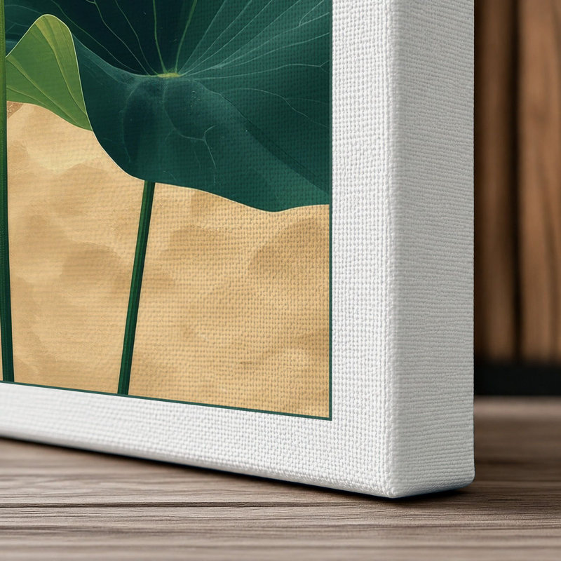 Lotus in Bloom Botanical - Wrapped Canvas, 24x16 - 61.0 x 40.6 cm, White Border