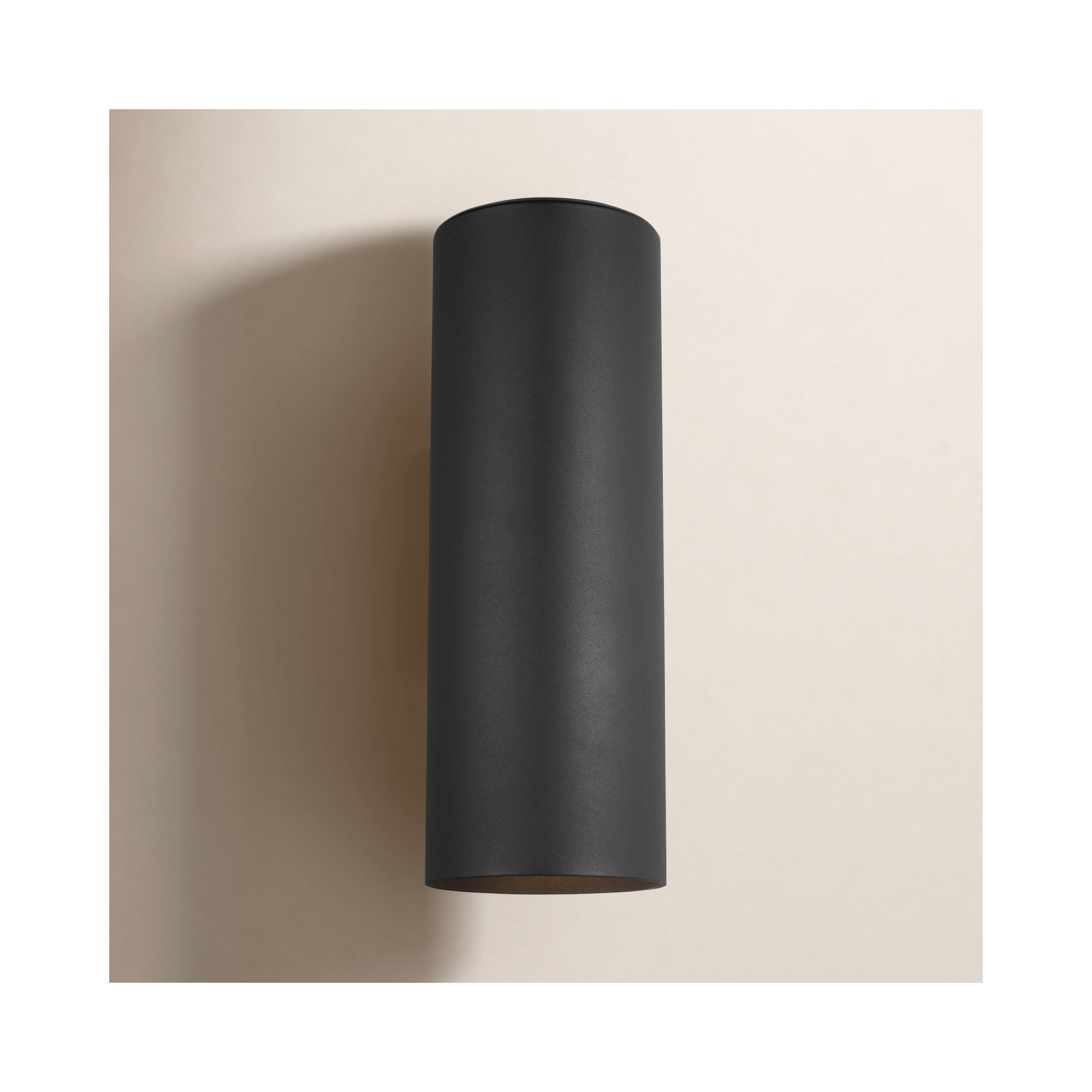 Dylan 2 Light Cylinder Outdoor Aluminum Wall Light, 14.25" H x 5.12" W x 5.12" D, Black, No