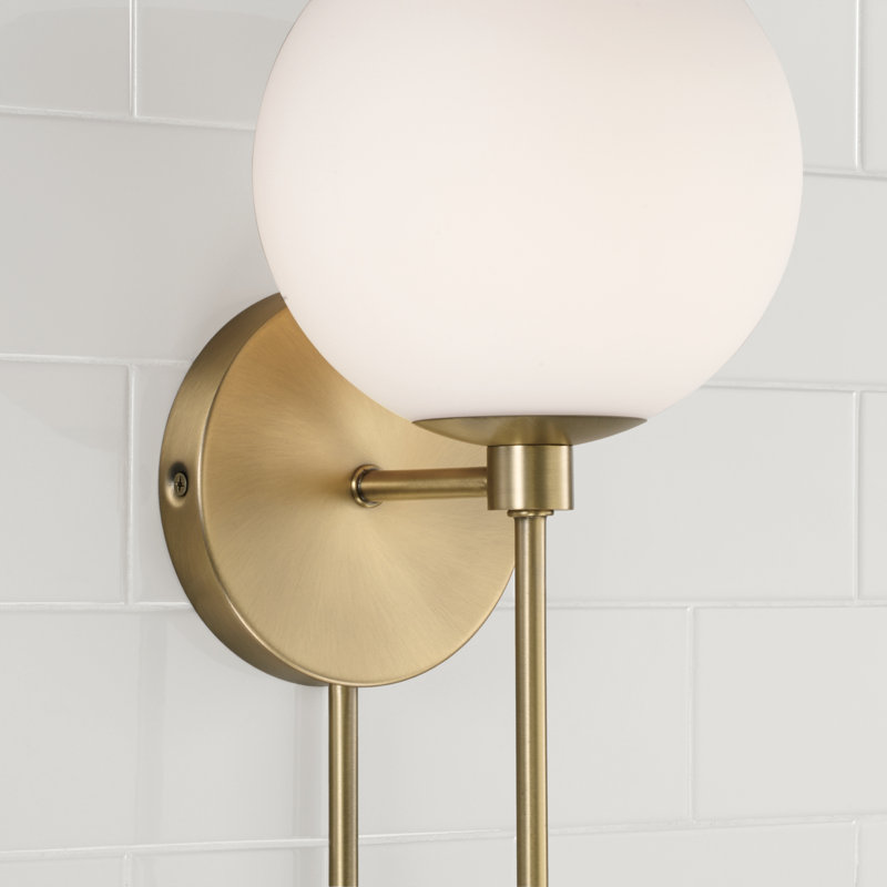 Ansley Steel Armed Sconce, Aged Brass