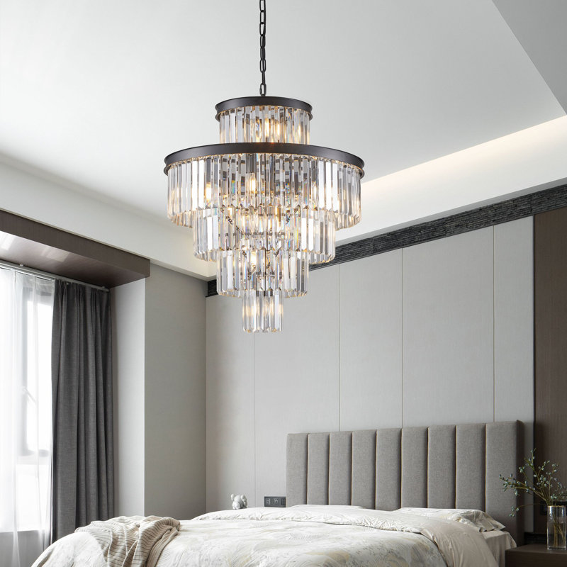 Luminaire suspendu en cristal, Doré