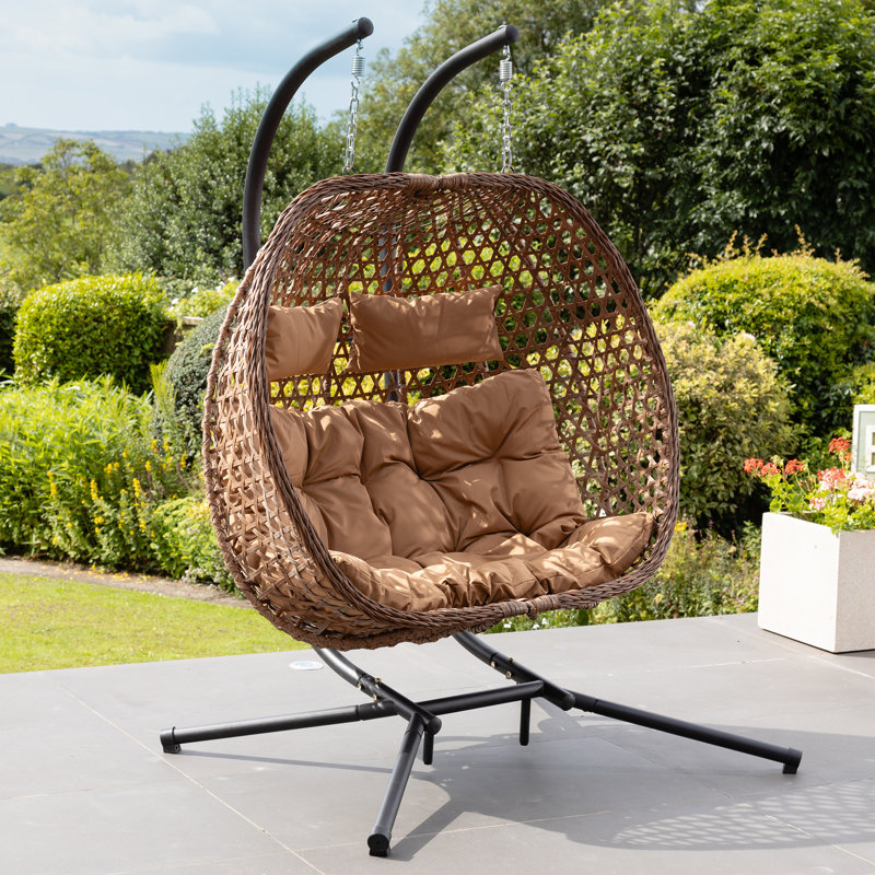 Cankton 2 Person Porch Swing with Canopy, Brown