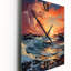 Horloge murale orange et bleu sarcelle-99629987