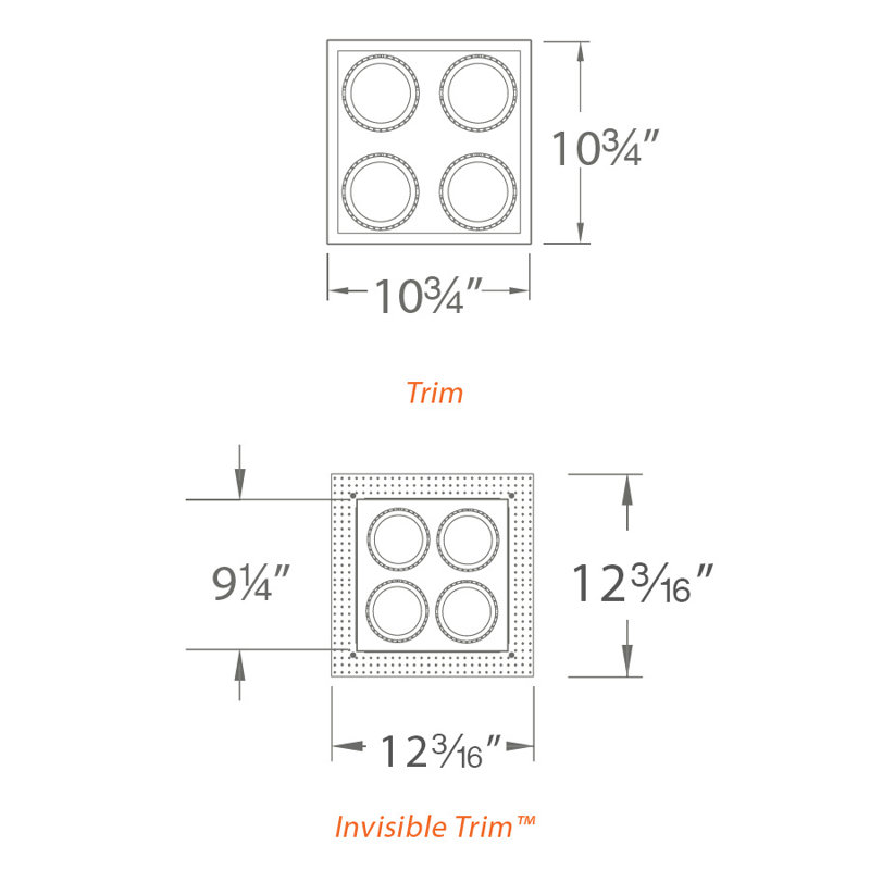 Black Aluminum 4-Light LED Recessed Spotlight Kit