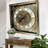 THE GEARS CLOCK Wall Clock with Real Moving Gears LU-LI_ 32 in Square SILVER-ANTIQUE