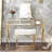Kayli Glass and Metal Makeup Vanity Set with Stool-1761520979