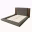 Lit plateforme tapissier de plancher avec tête de lit en bois allongée et tablette de chevet, aucun sommier requis, grand-2023576834