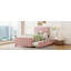 Lit plateforme tapissier en velours avec lit gigogne-837184310-837184311