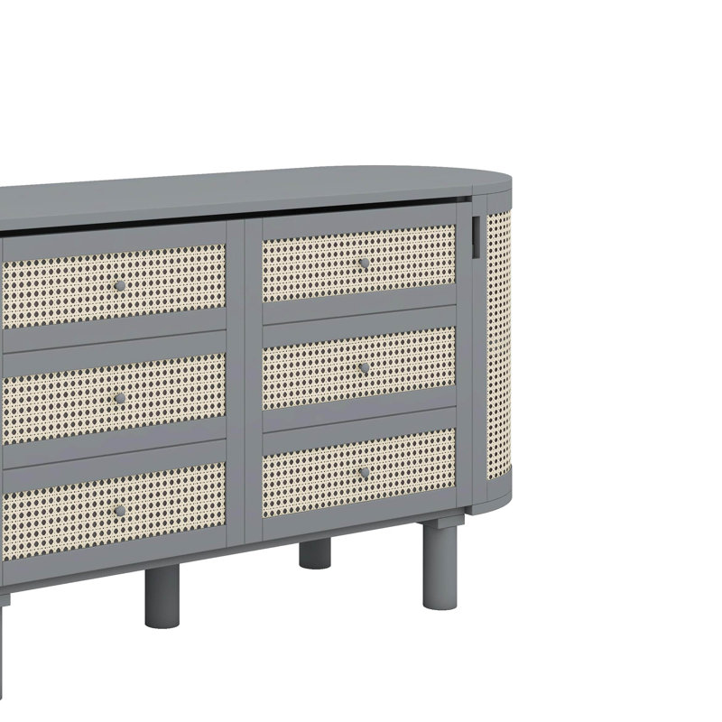 Lit escamotable double avec rangement caché et conception tissée moderne, Gris, Lit double