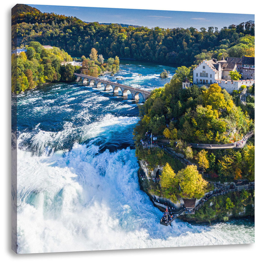 Leinwandbild Panorama des Rheinfalls in der Schweiz