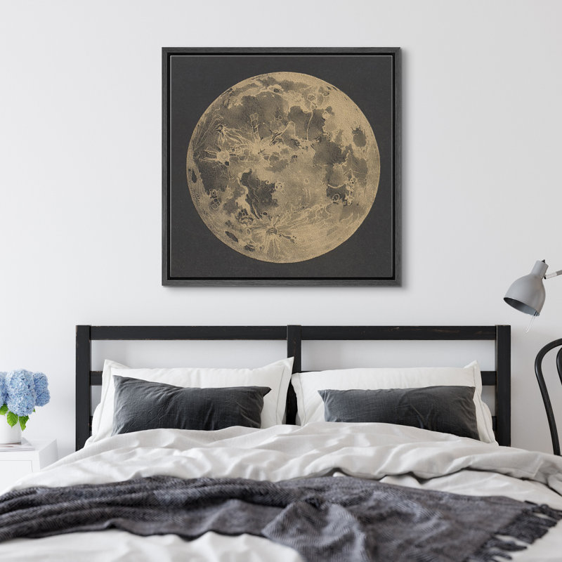 Full Moon, 16" H x 16" W, Black Floater Frame