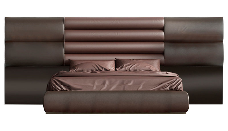 Klass Vegan Leather Wingback Bed, King