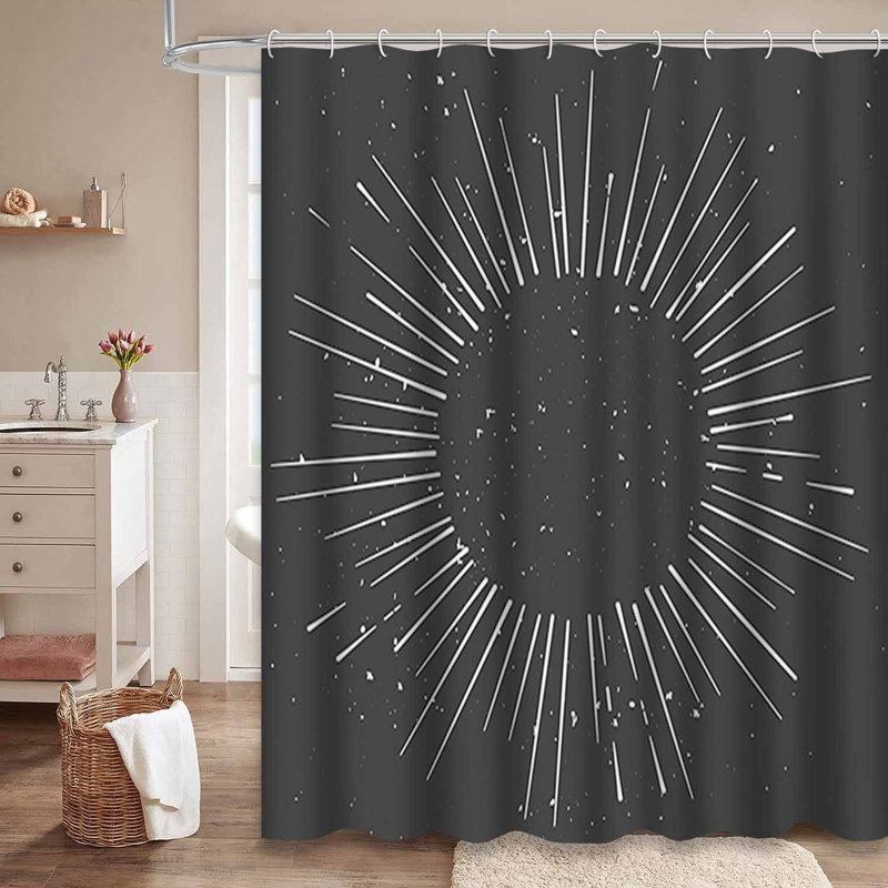 Rideau de douche imperméable à l'eau avec 12 crochets Star Line, L 72 po x l 72 po