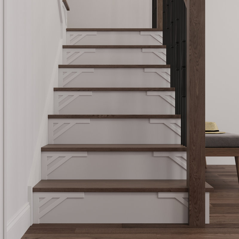 Embossed Birch Left Hand Stair Bracket, Left