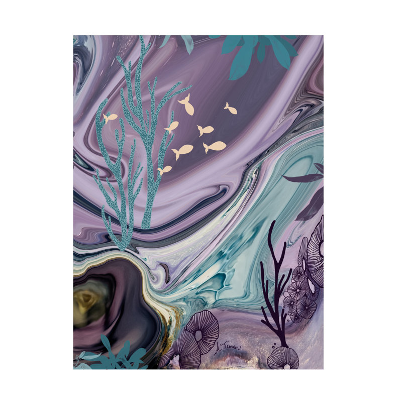 Art mural sur toile tendue - Amy Tieman «Dancing With C Courants», art mural pour salon, chambre à coucher ou bureau - 24 x 32