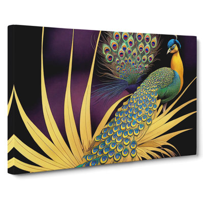 Captivating Peacock - Wrapped Canvas