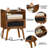 Rattan Nightstand With Charging Station, Boho Night Stand With Handmade Natural Rattan Drawer And Open Shelf, Cane Accent Side End Tables With Solid Wood Legs For Bedroom, Dorm, Small Spaces-1351055847-1351264199