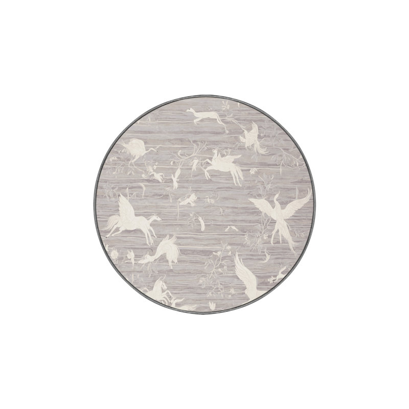 Tapis gris lavable à la machine, Rond 4 pi