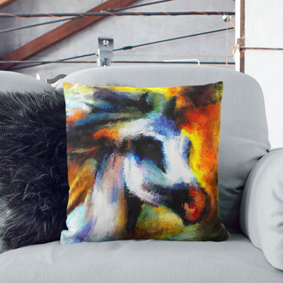Colourful Horse Scatter Cushion