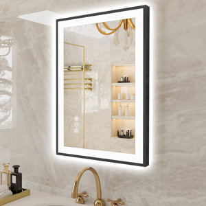 Aevar Space Aluminum Framed Front & Back LED Lighted Anti-fog Tempered Glass Bathroom/ Vanity Mirror 60'' x 36''