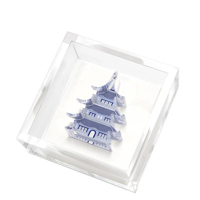 Blue Pagoda Cocktail Napkin Holder