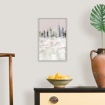 «Blush Manhattan Map II» par Isabelle Z - reproduction d'art sur toile