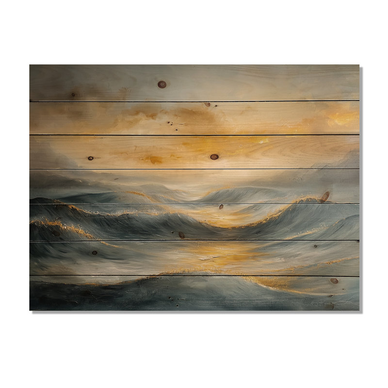 Mélodie silencieuse de l'écho côtier - Art mural en bois côtier - sur bois de pin naturel, H 10 po x l 20 po